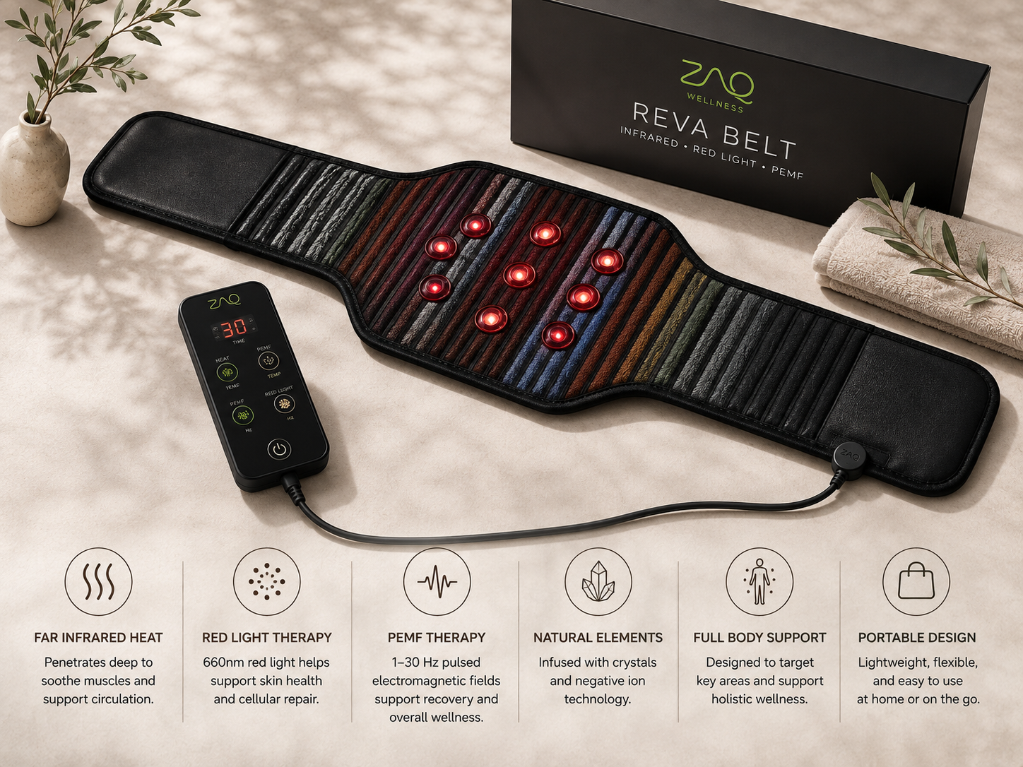 REVA Multifunctional Infrared Heat + PEMF Belt