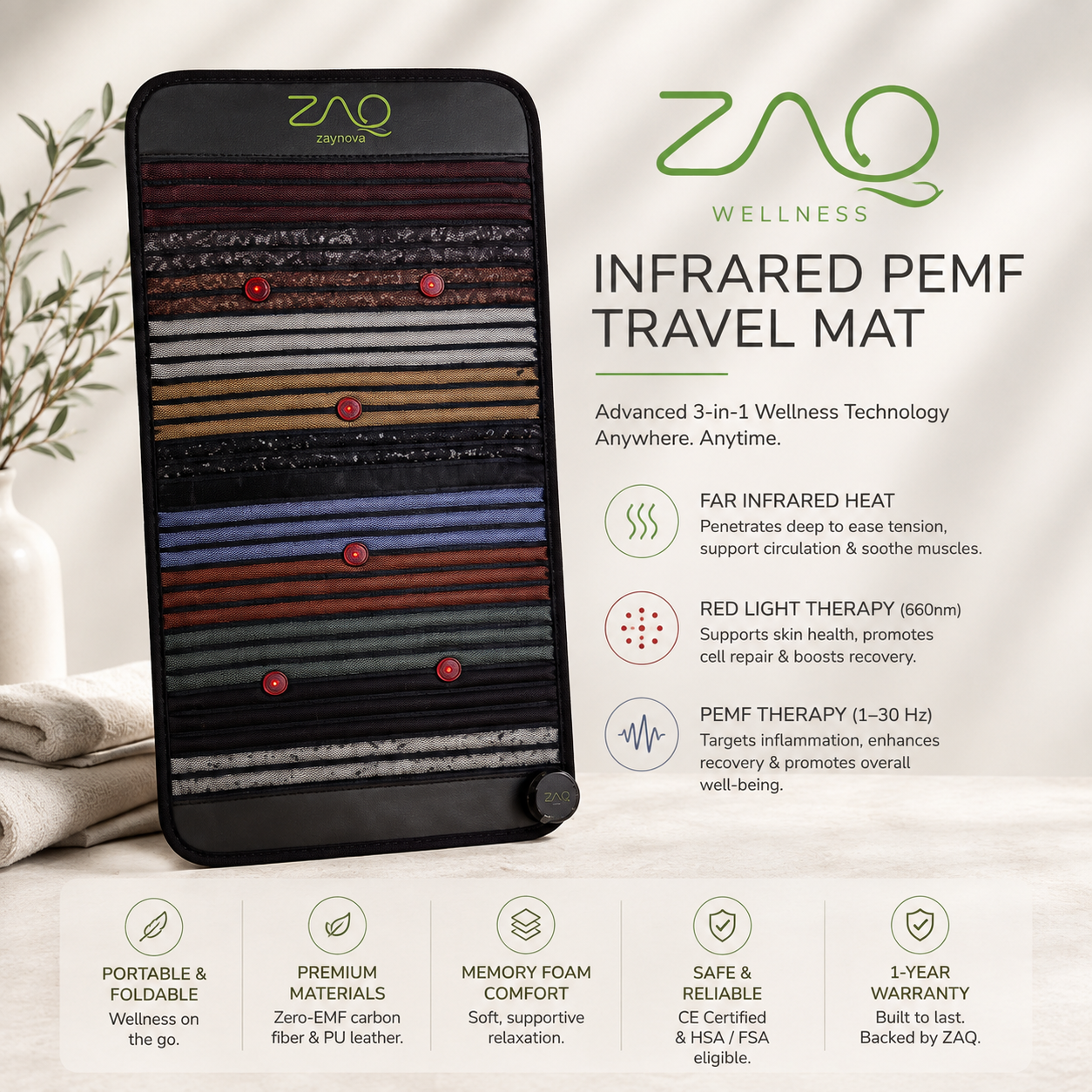 ZAQ Infrared PEMF Travel Mat
